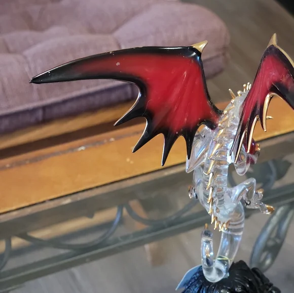 Glass Baron Crystal Ruby Red Wing Dragon - Picture 7 of 12